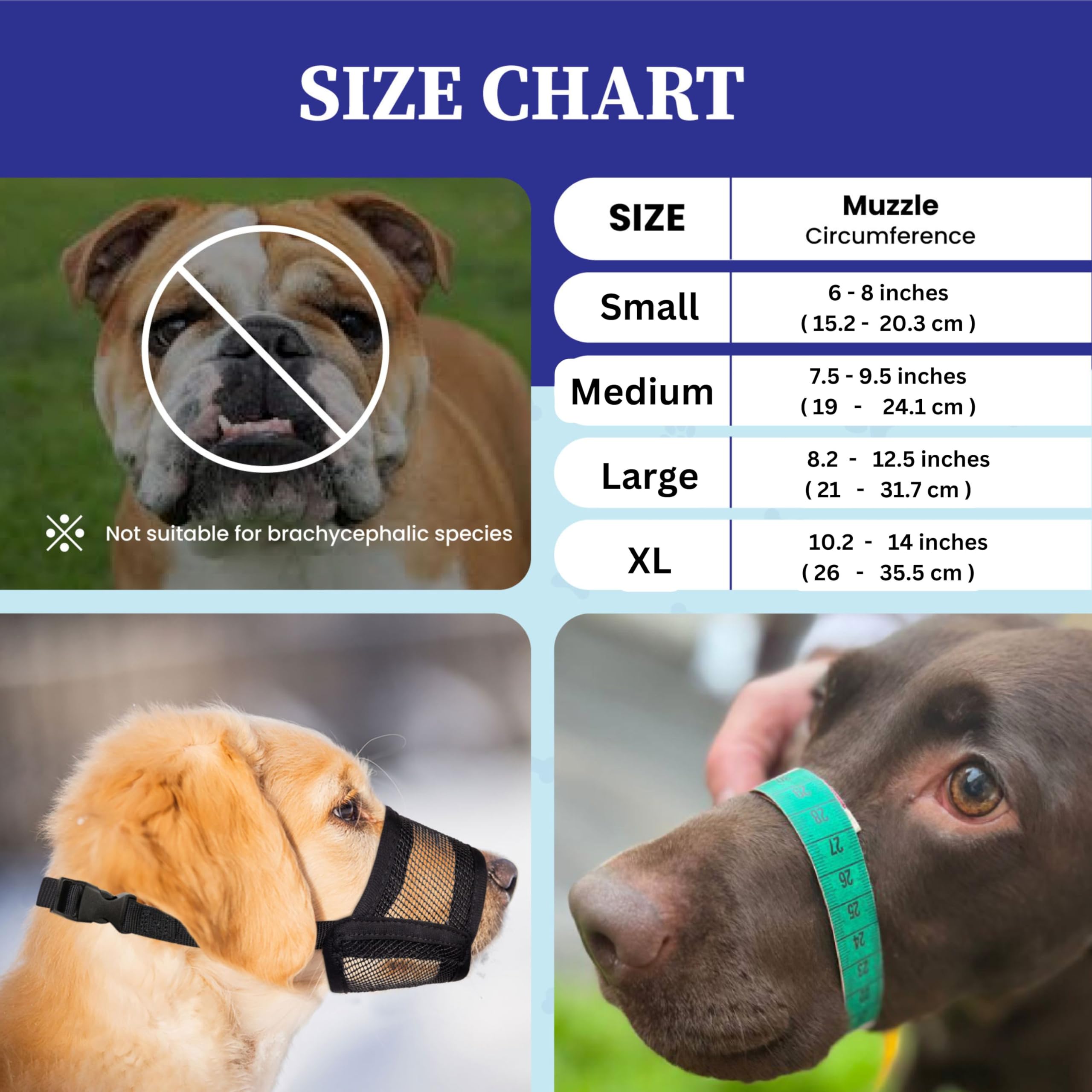 Evollax Dog Muzzle For Large Dogs - Air Mesh Muzzle For Large Sized Dog | Adjustable No Bark Dogs Muzzles For Scavenging Licking